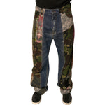 Dolce & Gabbana Blue Patchwork Cotton Straight Denim Jeans PAN75696-48