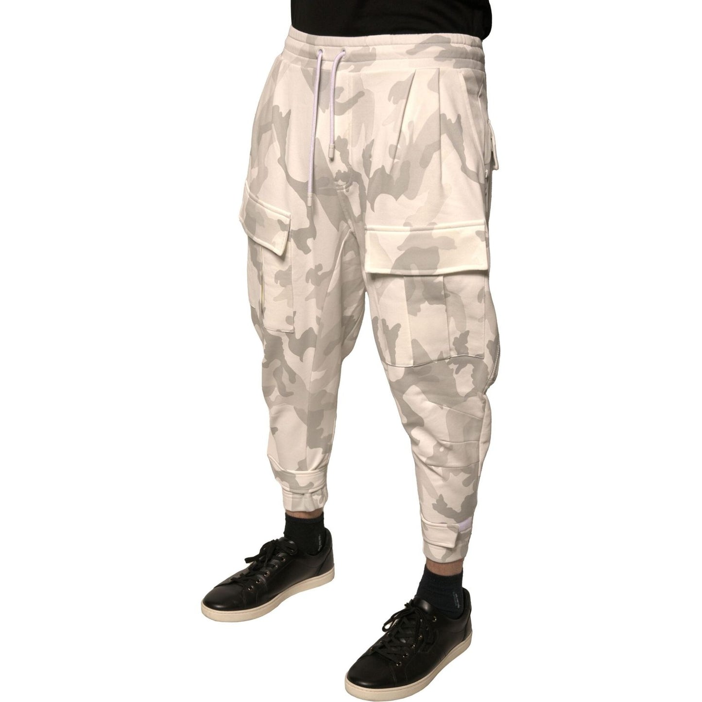 Dolce & Gabbana White Camouflage Cargo Jogger Pants PAN75702-46