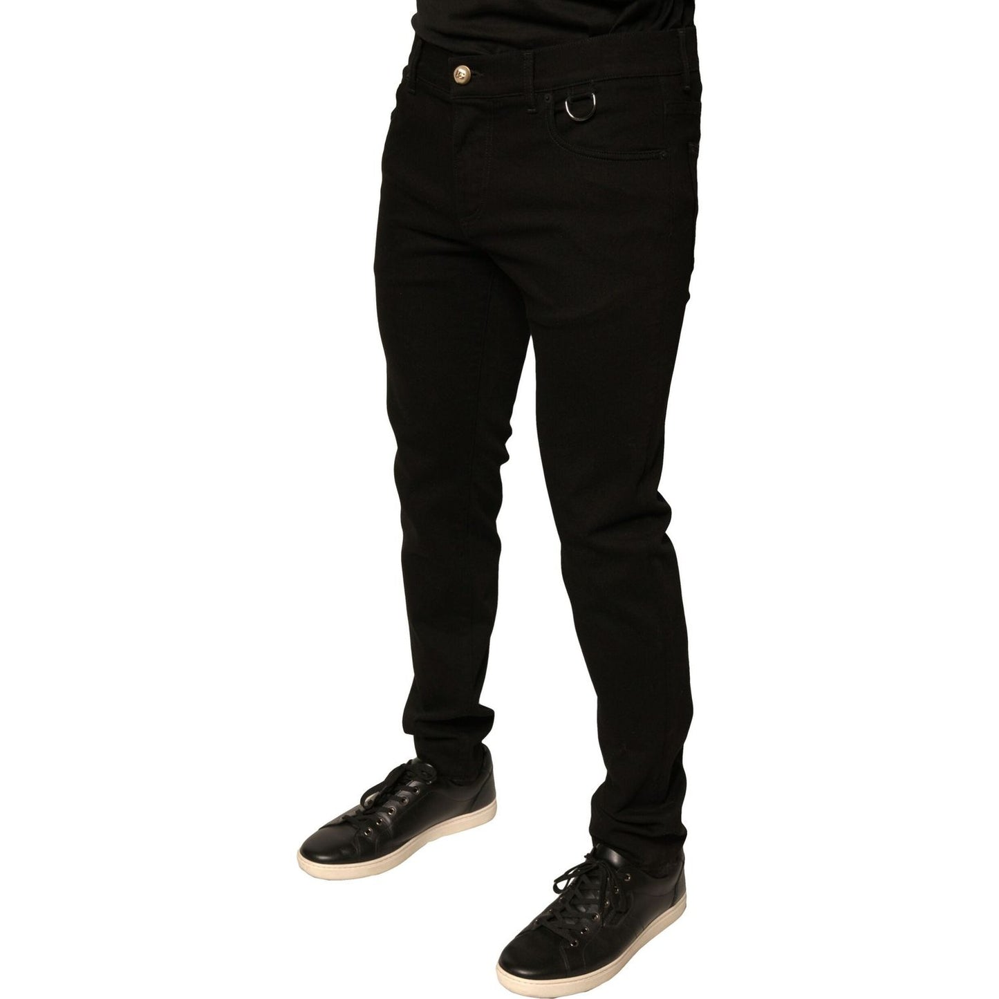 Dolce & Gabbana Black Logo Cotton Stretch Skinny Denim Jeans PAN75710-50