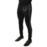 Dolce & Gabbana Black Horseshoe Embellished Wool Slim Fit Pants PAN75801-44