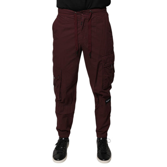 Dolce & Gabbana Bordeaux Cotton Cargo Jogger Sweatpants Pants