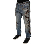 Dolce & Gabbana Light Blue Embroidered Skinny Denim Jeans