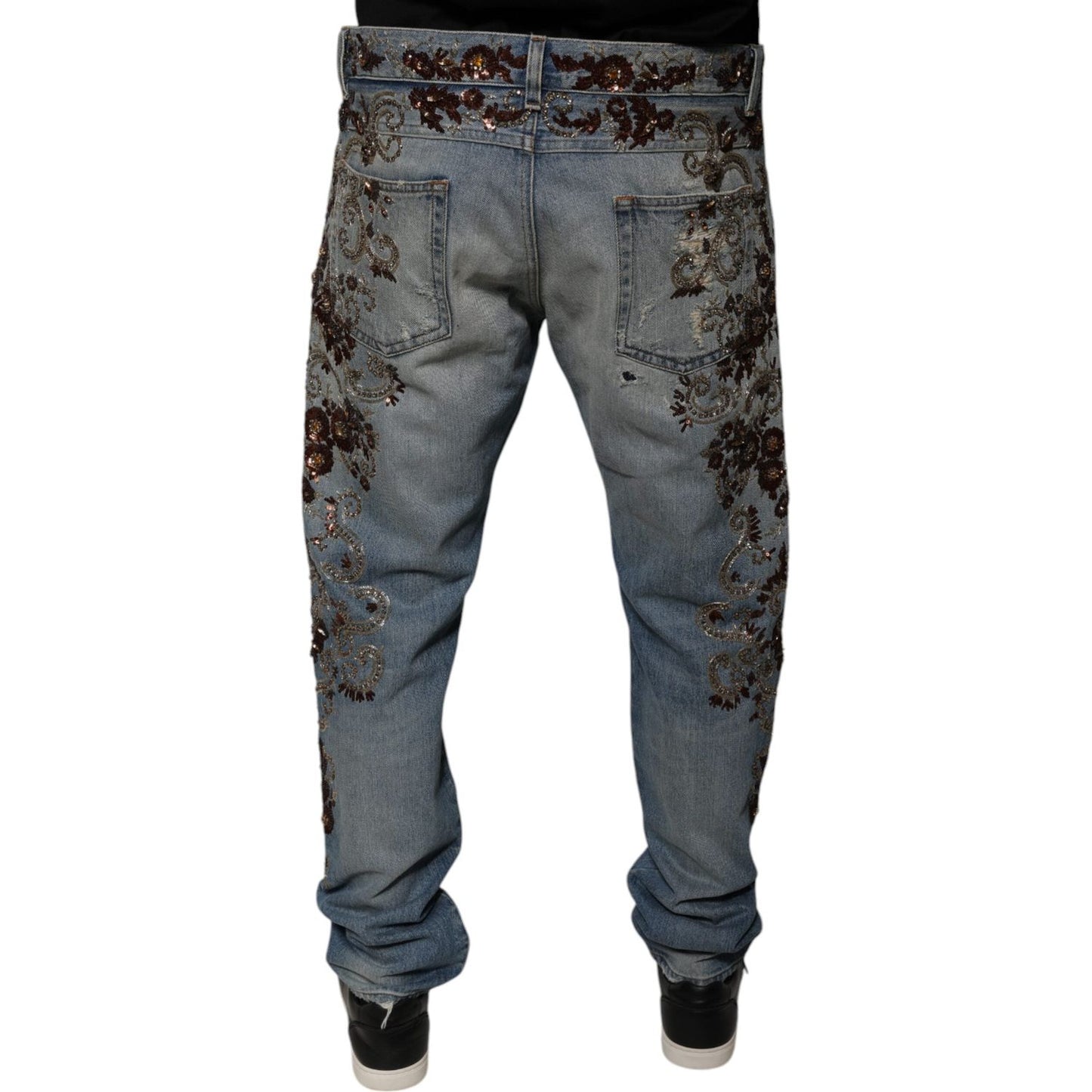 Dolce & Gabbana Light Blue Embroidered Skinny Denim Jeans