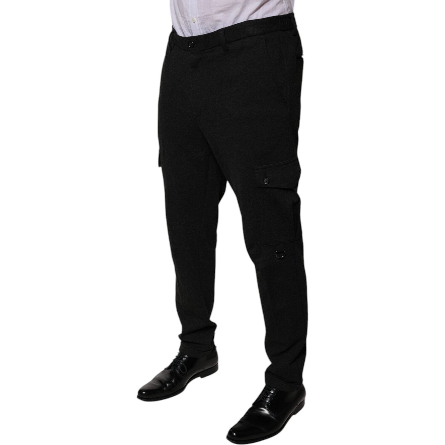 Dolce & Gabbana Black Viscose Cargo Men Casual Pants PAN76022-50