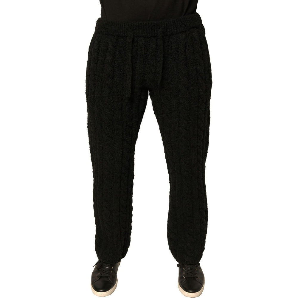 Dolce & Gabbana Black Wool Knitted Skinny Pants PAN76099-44