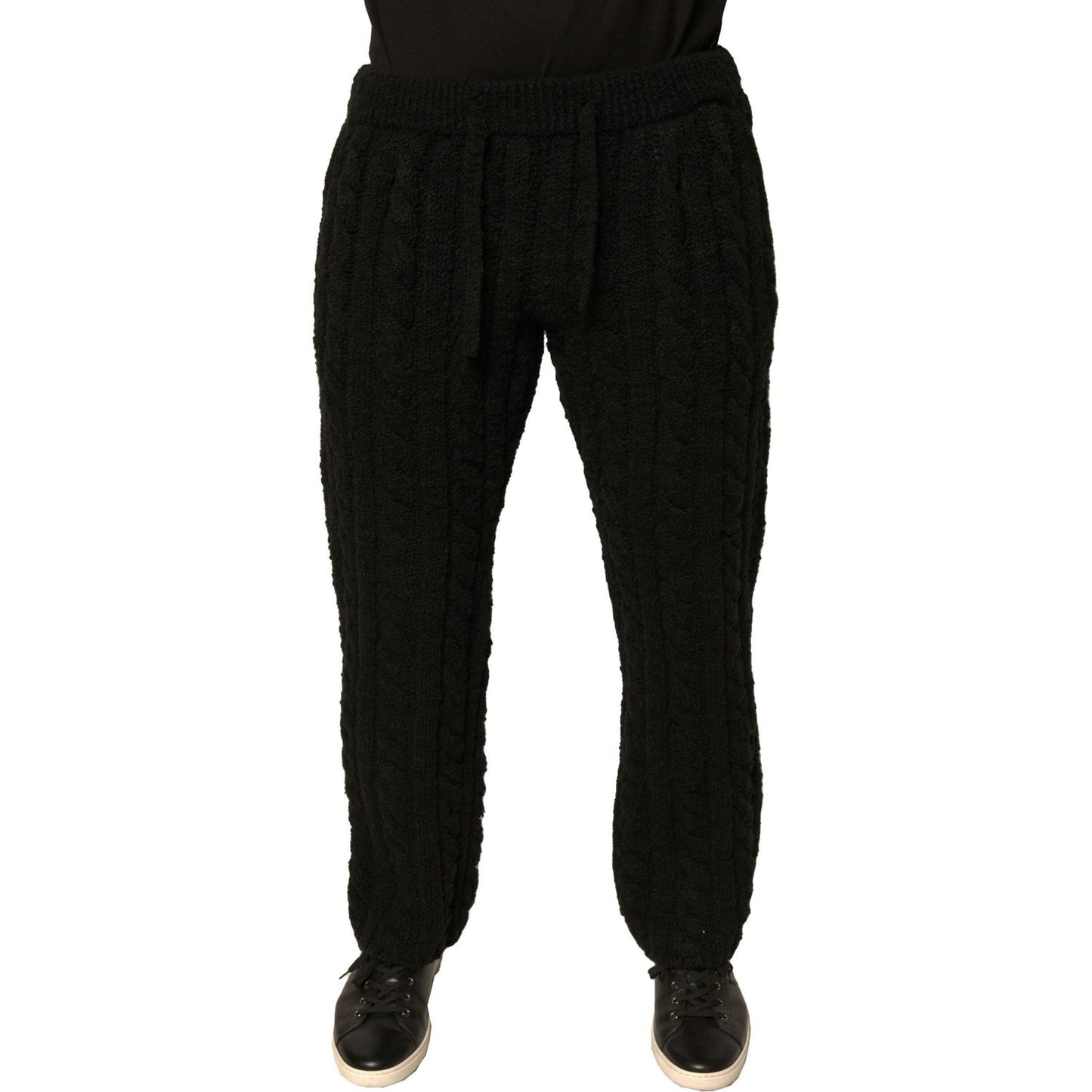 Dolce & Gabbana Black Wool Knitted Skinny Pants PAN76099-44
