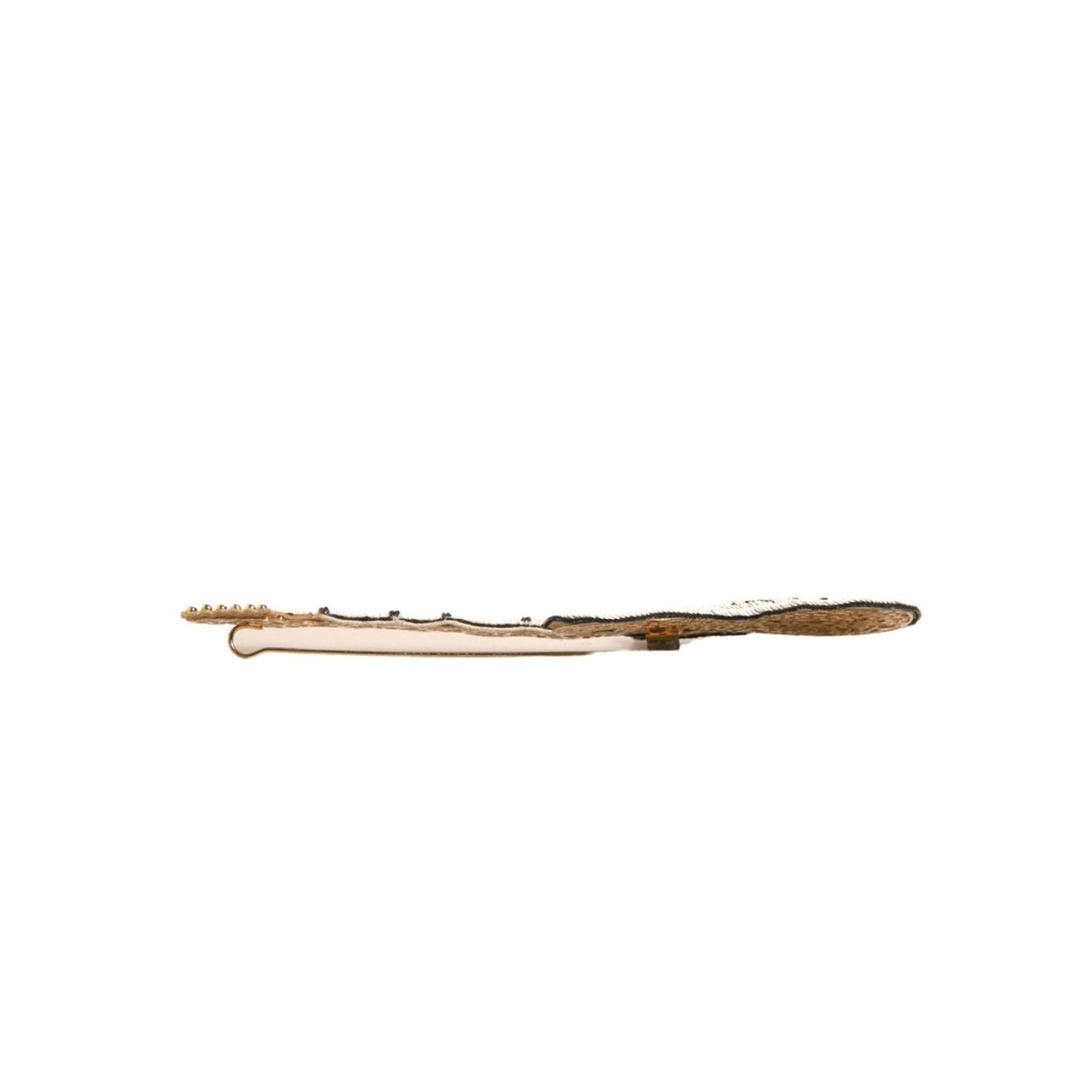 Dolce & Gabbana Gold Brass Beaded Guitar Pin Brooch SMY10577