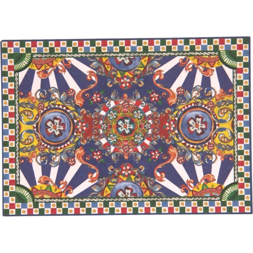 Dolce & Gabbana Multicolor Carretto Siciliano Envelope Post Card Holder SMY10585