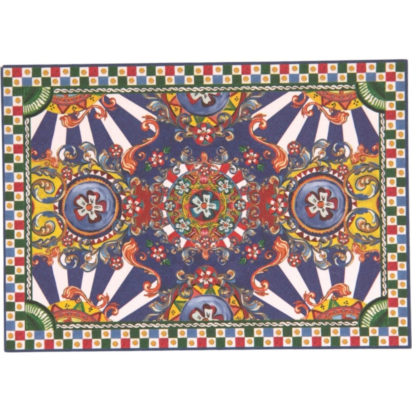 Dolce & Gabbana Multicolor Carretto Siciliano Envelope Post Card Holder SMY10585