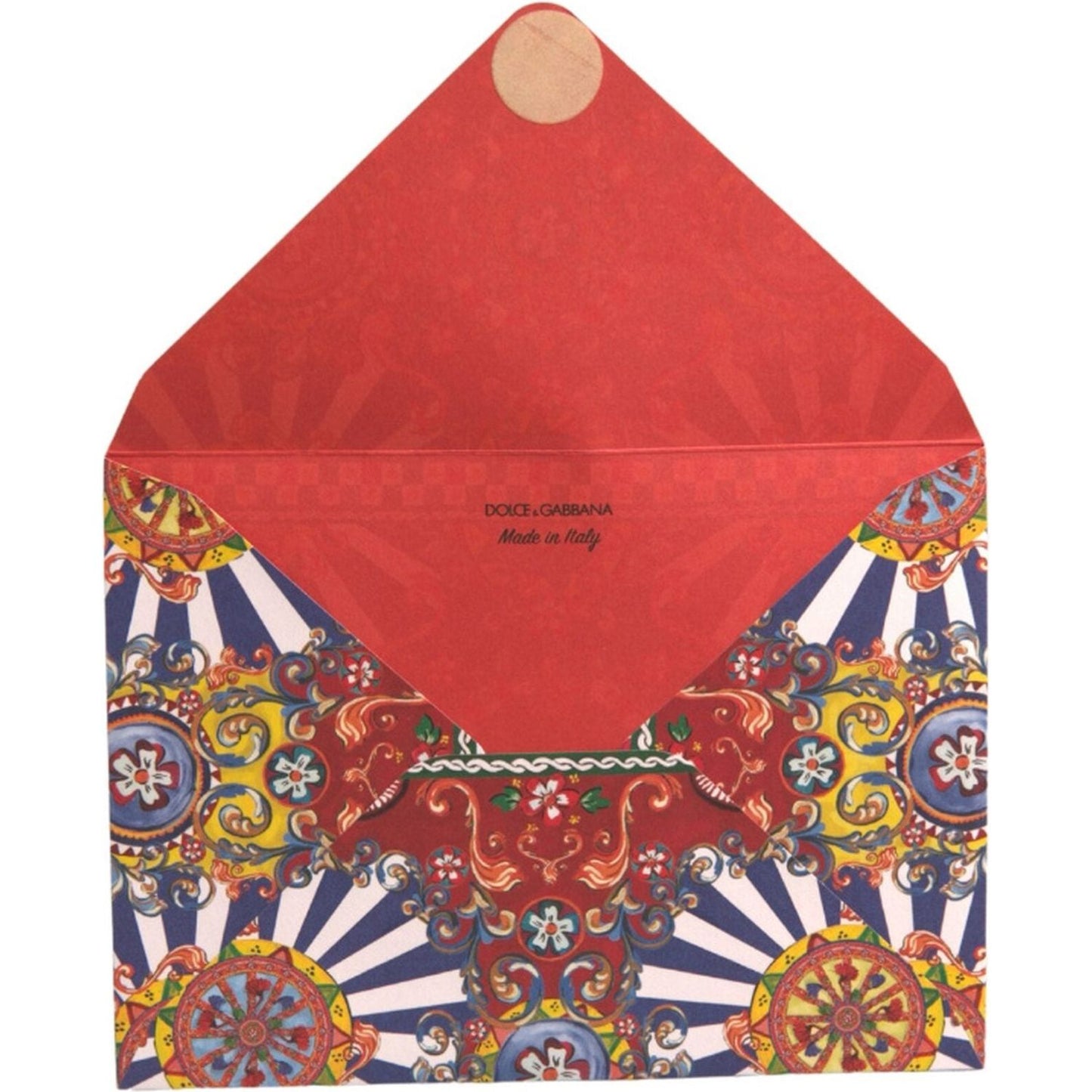 Dolce & Gabbana Multicolor Carretto Siciliano Envelope Post Card Holder SMY10585
