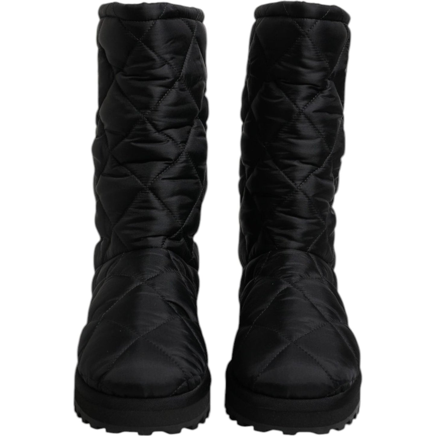Dolce & Gabbana Black Polyester Padded Mid Calf Boots Winter Shoes MV6696-41