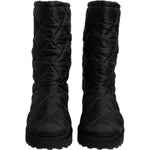 Dolce & Gabbana Black Polyester Padded Mid Calf Boots Winter Shoes MV6696-41