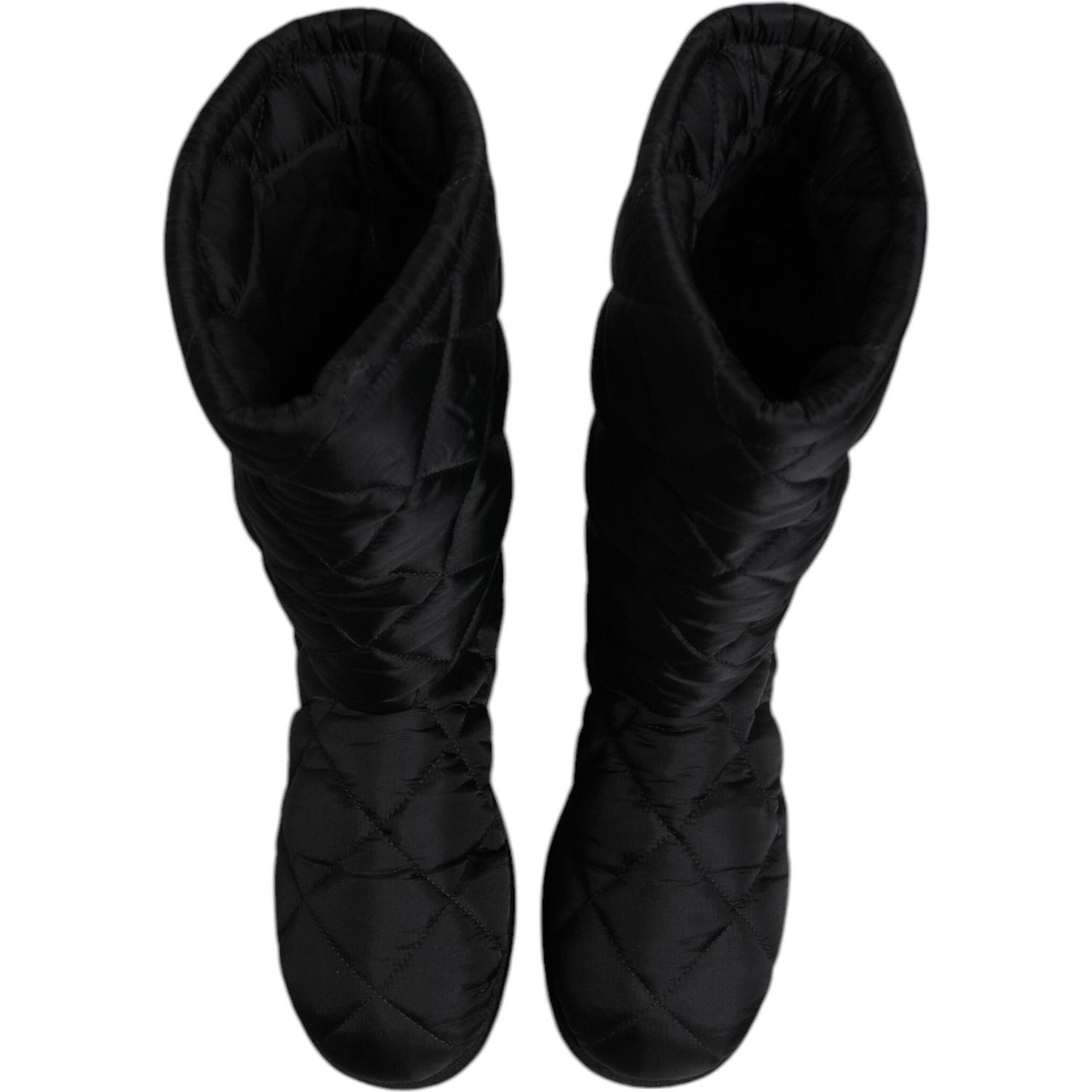 Dolce & Gabbana Black Polyester Padded Mid Calf Boots Winter Shoes MV6696-41