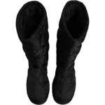 Dolce & Gabbana Black Polyester Padded Mid Calf Boots Winter Shoes MV6696-41