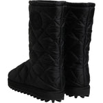Dolce & Gabbana Black Polyester Padded Mid Calf Boots Winter Shoes MV6696-41