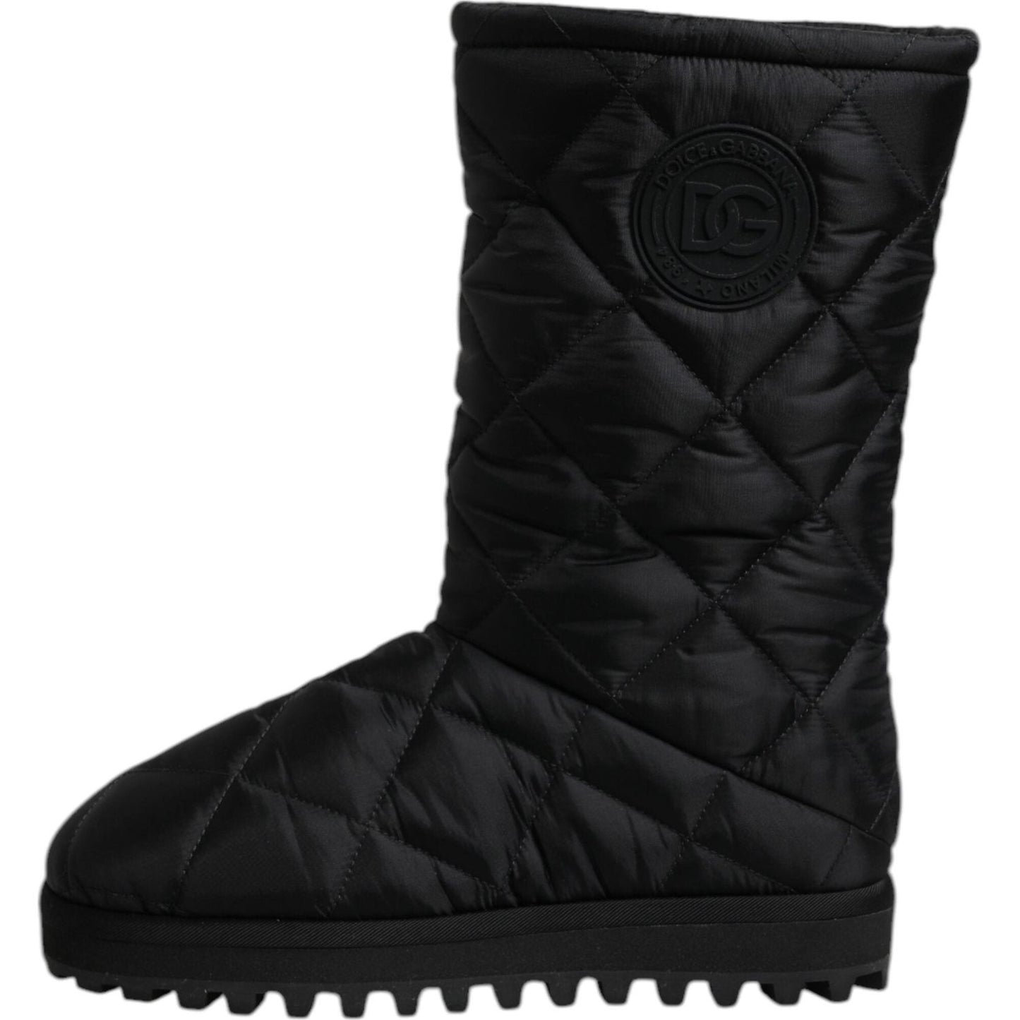 Dolce & Gabbana Black Polyester Padded Mid Calf Boots Winter Shoes MV6696-41