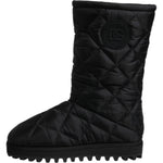 Dolce & Gabbana Black Polyester Padded Mid Calf Boots Winter Shoes MV6696-41