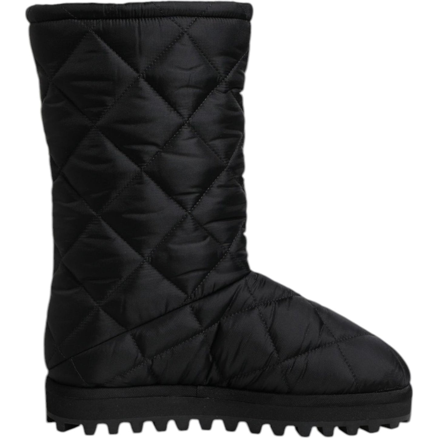 Dolce & Gabbana Black Polyester Padded Mid Calf Boots Winter Shoes MV6696-41
