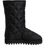 Dolce & Gabbana Black Polyester Padded Mid Calf Boots Winter Shoes MV6696-41