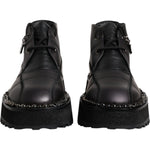 Dolce & Gabbana Black Leather Lace Up Ankle Boots Shoes MV6699-44