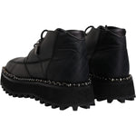 Dolce & Gabbana Black Leather Lace Up Ankle Boots Shoes MV6699-44