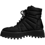 Dolce & Gabbana Black Padded Mid Calf Lace Up Boots Shoes MV6758-39