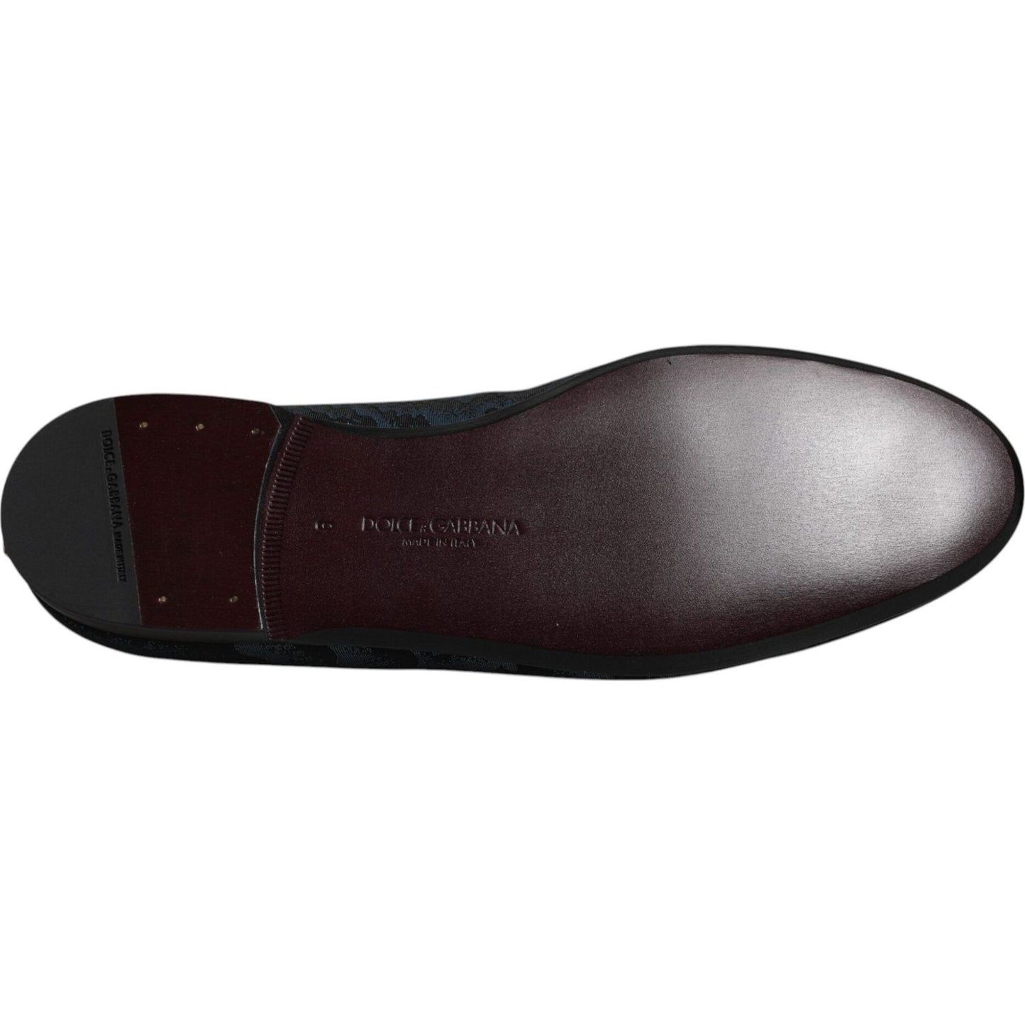 Dolce & Gabbana Blue Black Flats Men Loafers Dress Shoes MV6759-41.5