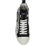Dolce & Gabbana White Black Cotton High Top Sneakers Shoes MV6715-41