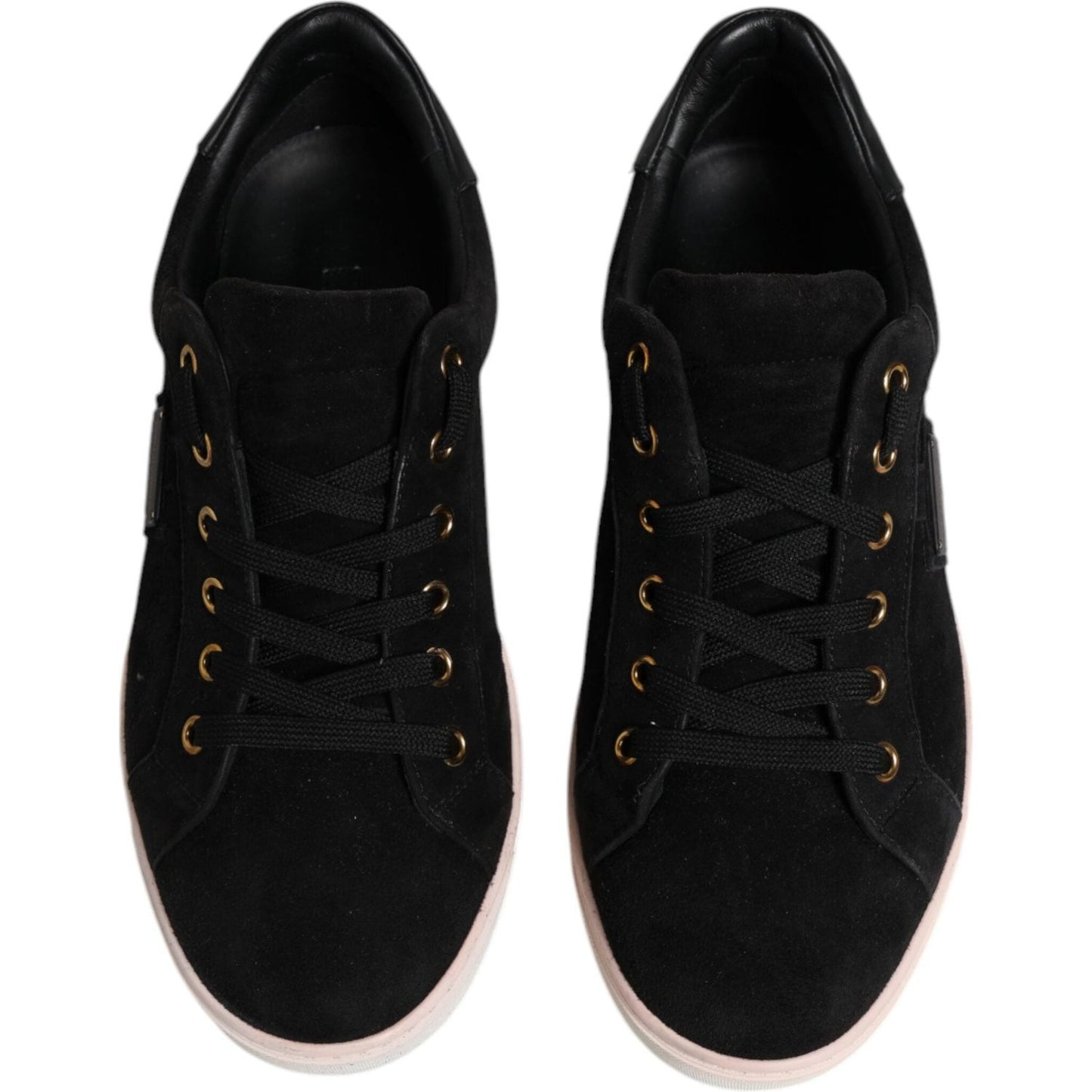Dolce & Gabbana Black Logo Suede Leather Men Sneakers Shoes MV6741-39.5