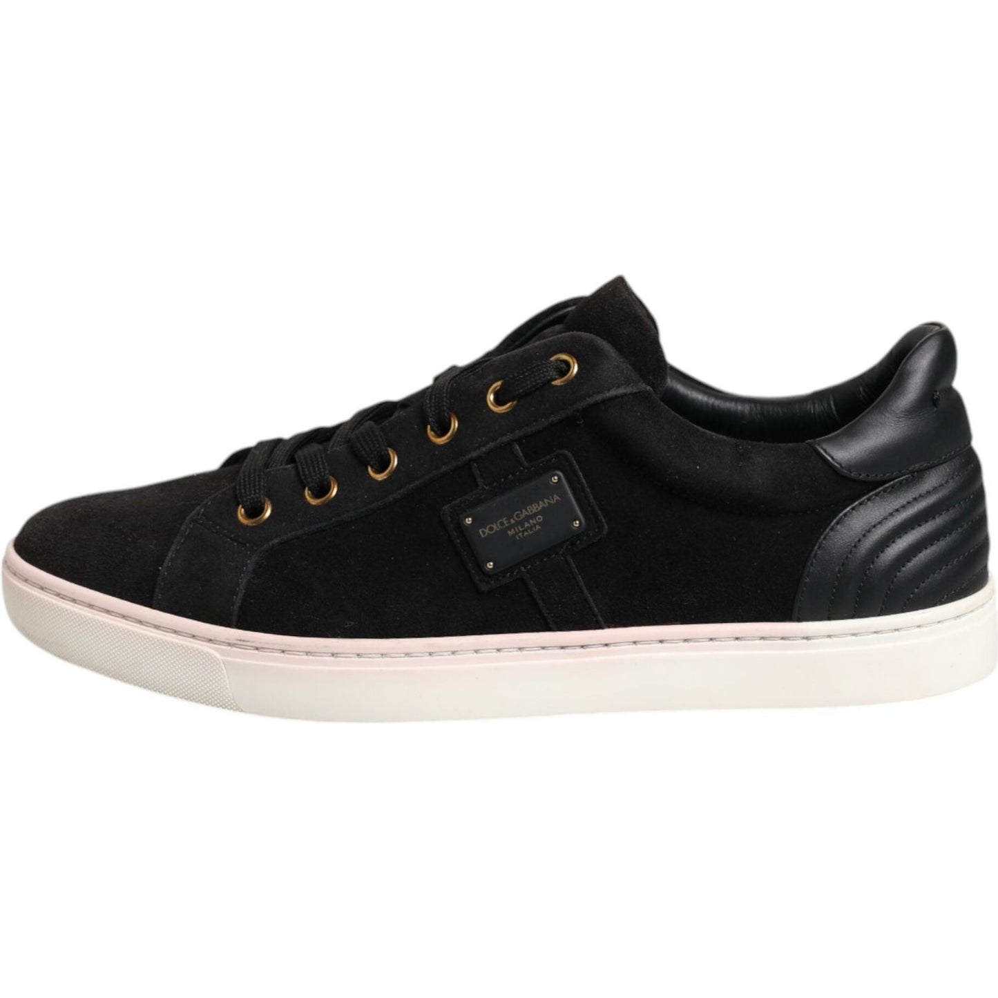 Dolce & Gabbana Black Logo Suede Leather Men Sneakers Shoes MV6741-39.5