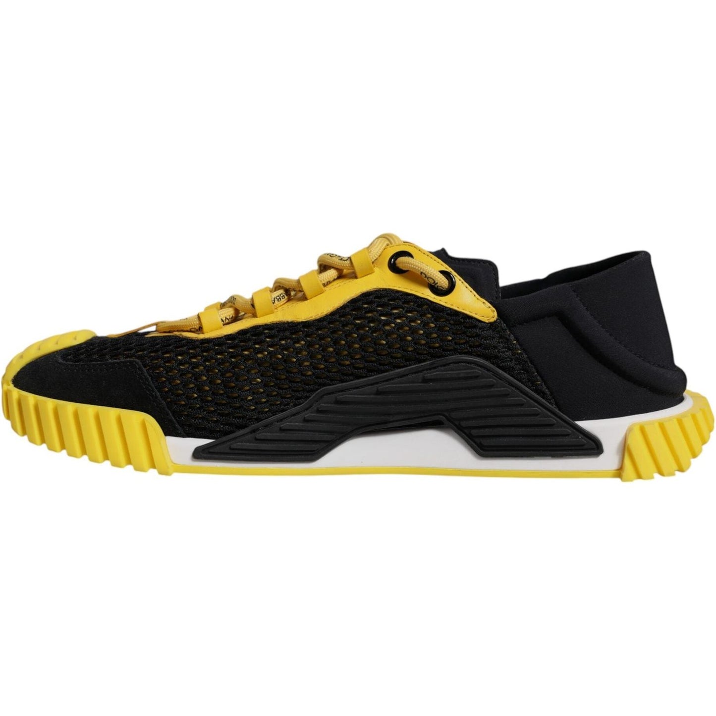 Dolce & Gabbana Black Yellow Low Top NS1 Sneakers Shoes MV6765-39