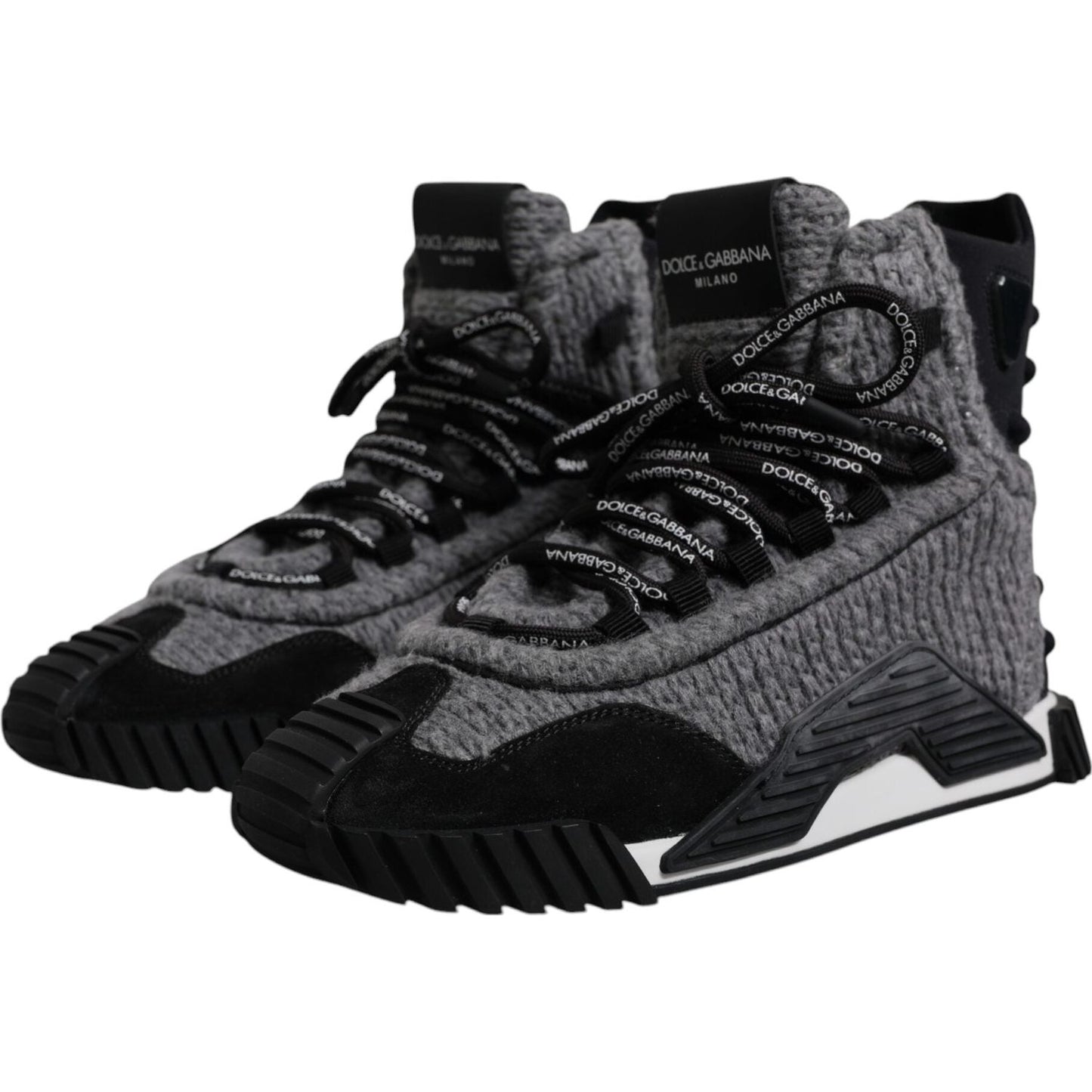 Dolce & Gabbana Gray Black NS1 High Top Boots Sneakers Shoes MV6768-40