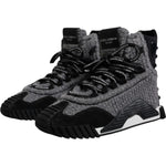Dolce & Gabbana Gray Black NS1 High Top Boots Sneakers Shoes MV6768-40