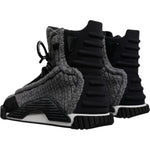 Dolce & Gabbana Gray Black NS1 High Top Boots Sneakers Shoes MV6768-40