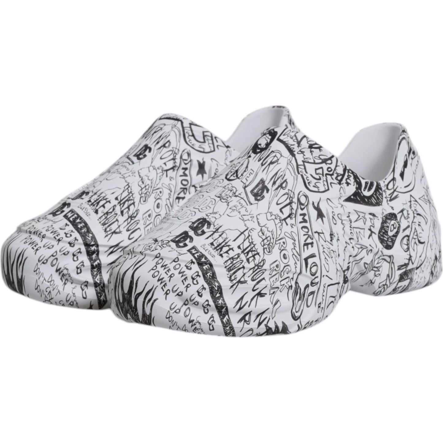 Dolce & Gabbana White Black Graffiti Daymaster Sneakers Shoes MV6792-39