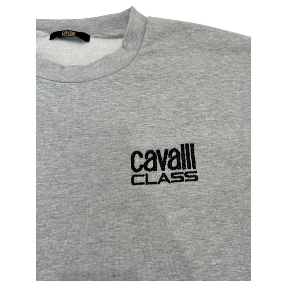 Cavalli Class Gray Polyester Men Hoodie CA-24776-XS