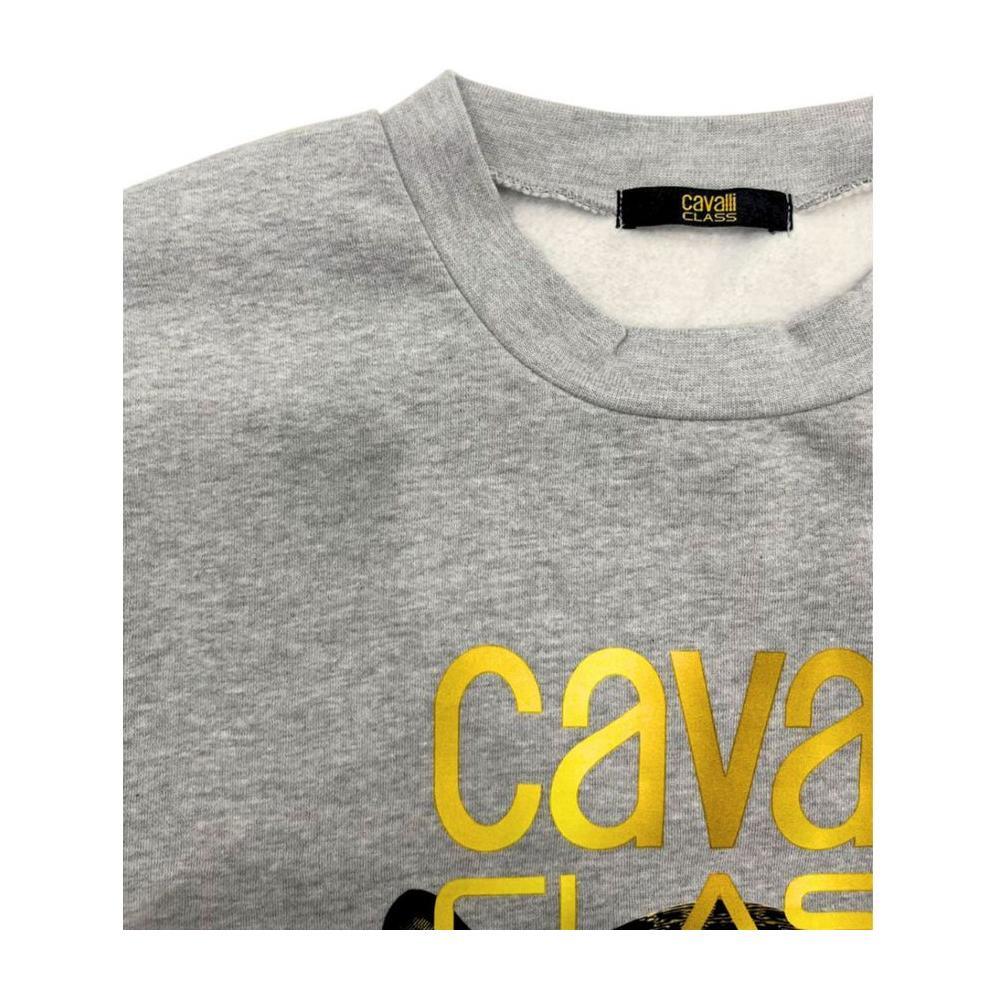 Cavalli Class Gray Polyester Women Hoodie CA-24775-XS