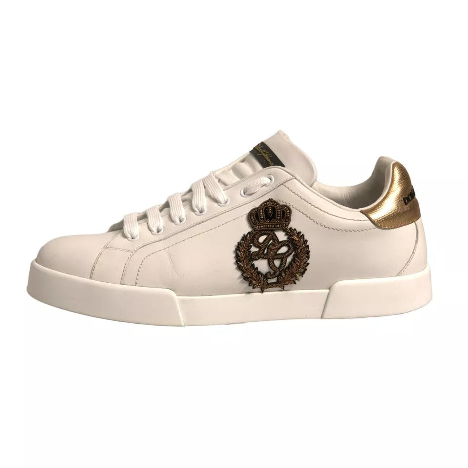 Dolce & Gabbana White Crown Patch Portofino Sneakers Shoes MV6850#1-43.5