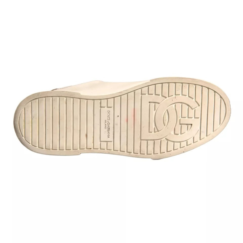 Dolce & Gabbana White Crown Patch Portofino Sneakers Shoes MV6850#1-43.5