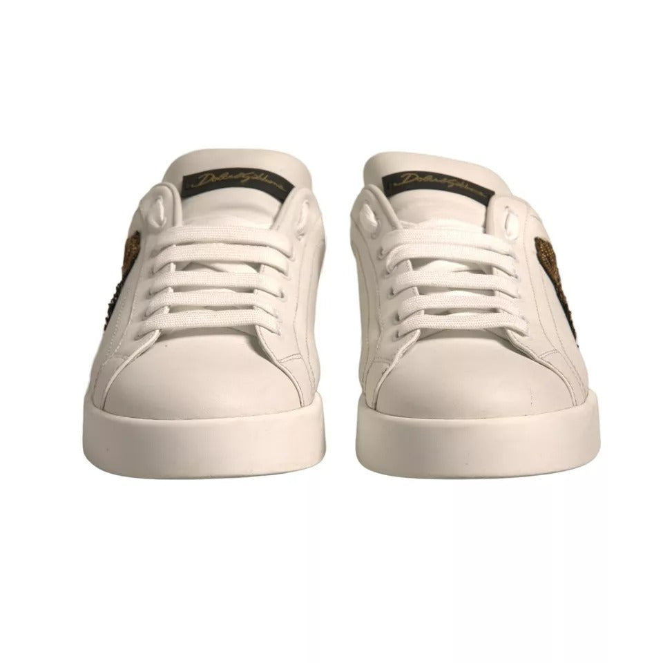 Dolce & Gabbana White Crown Patch Portofino Sneakers Shoes MV6850#1-43.5
