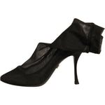 Dolce & Gabbana Black Silk Mesh Sock Style Heels Boots Shoes LA12313-38