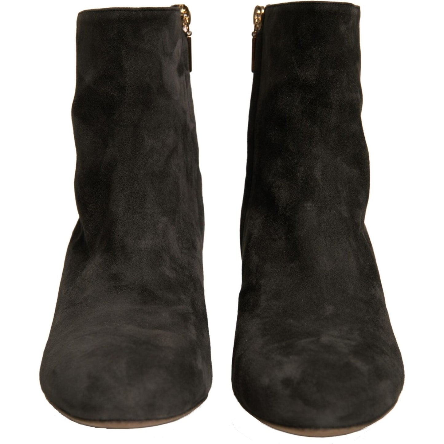 Dolce & Gabbana Black Embellished Heel Ankle Boots Shoes LA12377-39