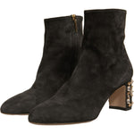 Dolce & Gabbana Black Embellished Heel Ankle Boots Shoes LA12377-39