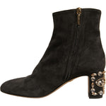 Dolce & Gabbana Black Embellished Heel Ankle Boots Shoes LA12377-39