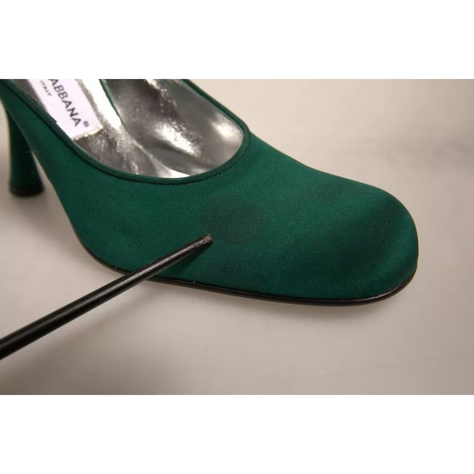 Dolce & Gabbana Green Suede Leather High Heel Pumps Shoes LA12386-39