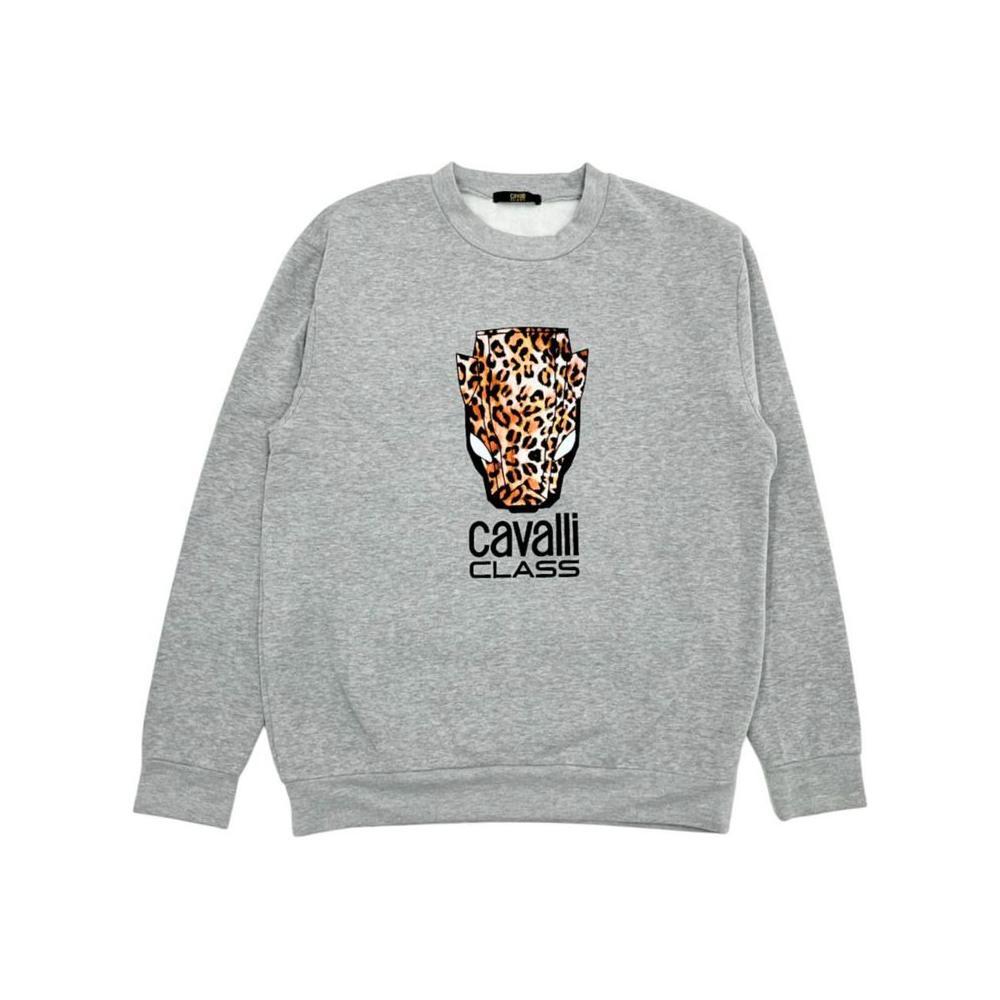 Cavalli Class Gray Polyester Women Hoodie CA-24774-XS
