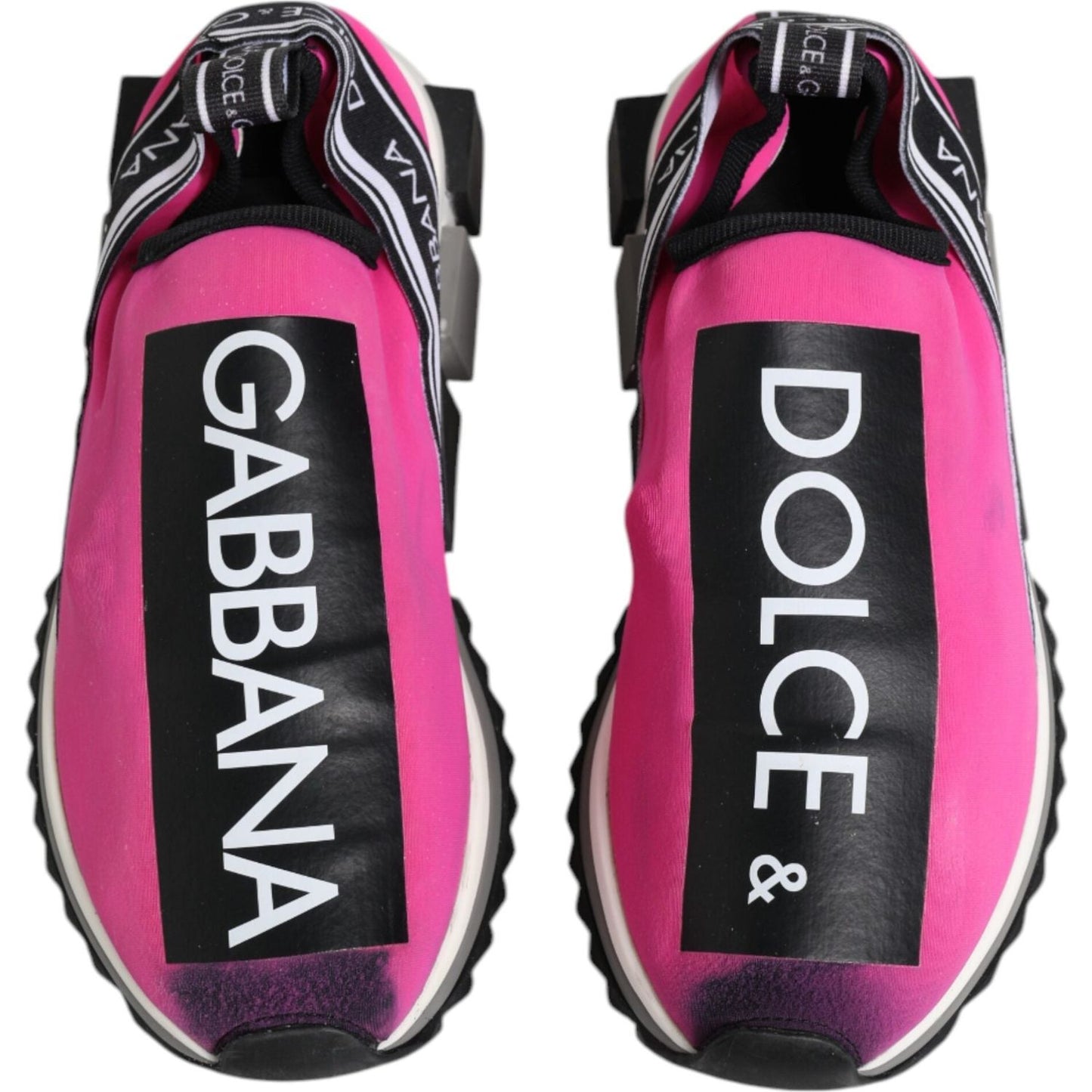 Dolce & Gabbana Fuchsia White Slip On Sorrento Sneakers Shoes LA12307-38
