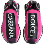 Dolce & Gabbana Fuchsia White Slip On Sorrento Sneakers Shoes LA12307-38