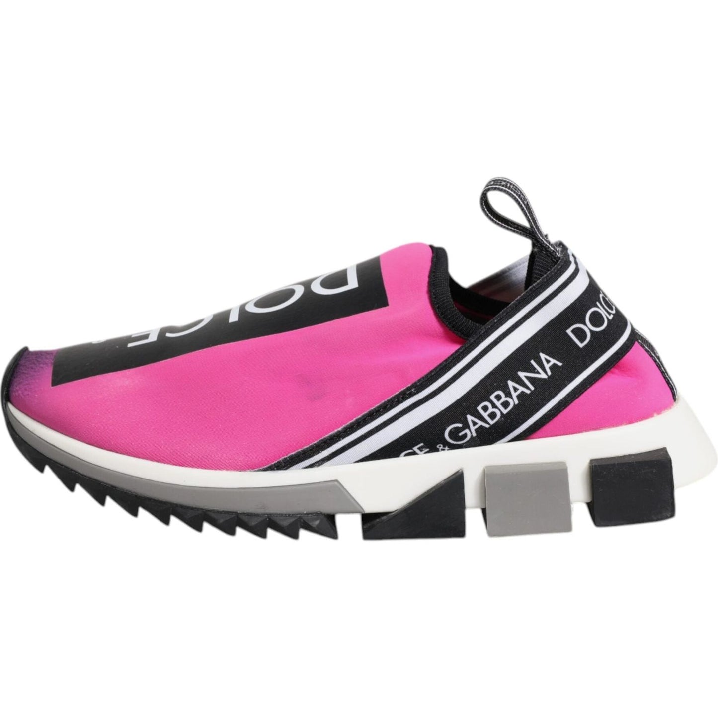 Dolce & Gabbana Fuchsia White Slip On Sorrento Sneakers Shoes LA12307-38