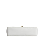 Chanel White Medium Classic DIANA Shoulder Bag Gold Plated Purse CHA40